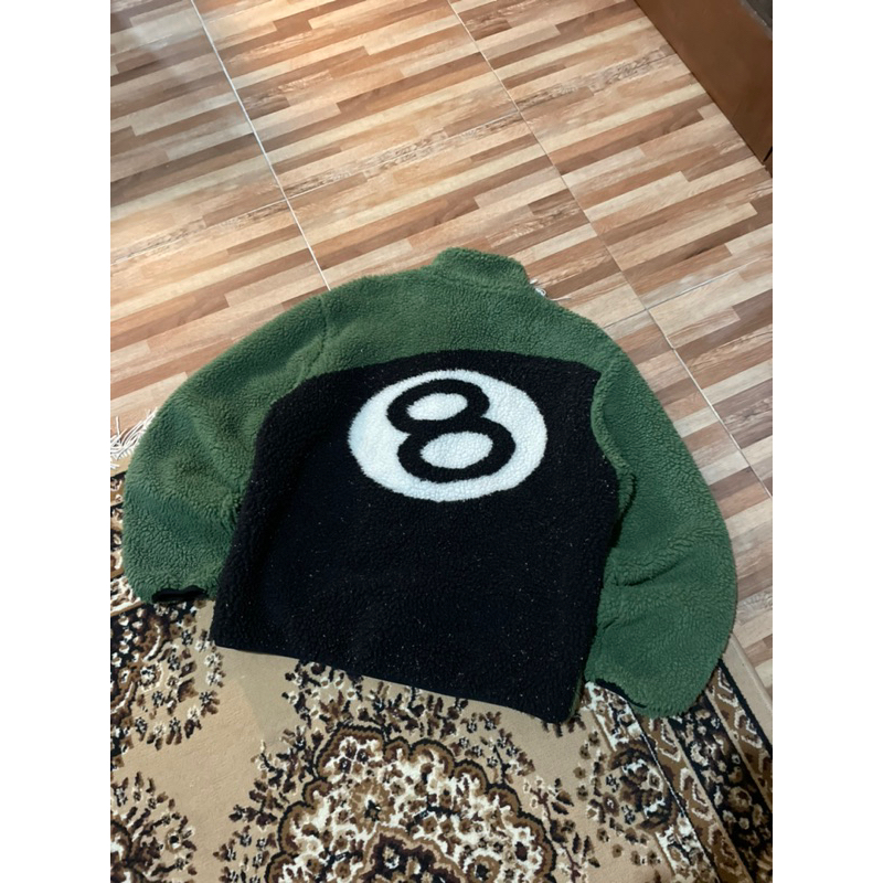 stussy 8 ball refesible fleece jacket