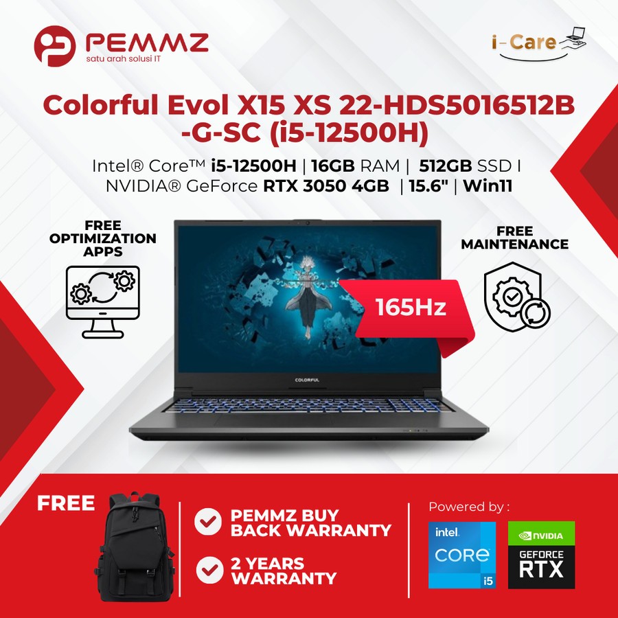 COLORFUL EVOL X15 XS HD5501-G GAMING LAPTOP INTEL i5-12500H RTX 3050 - Grey