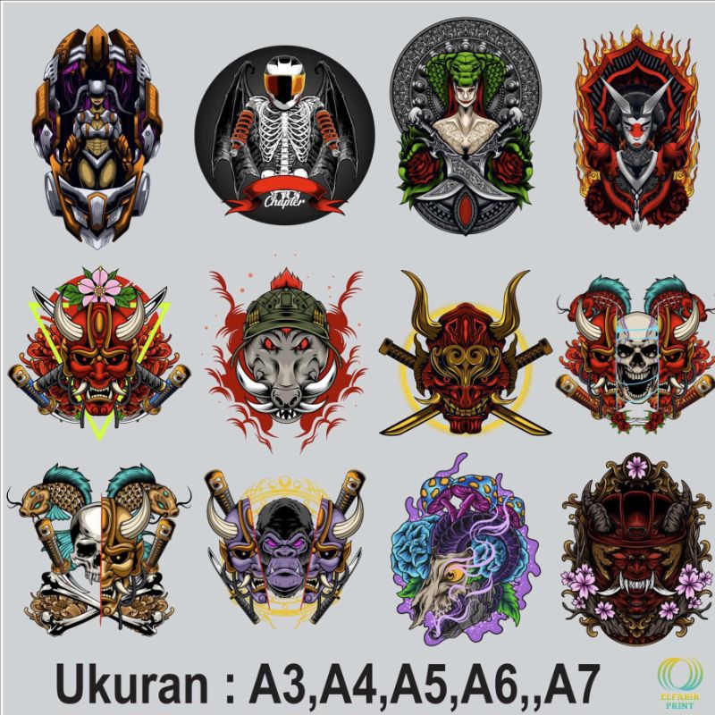 

Dtf Stiker Sablon Setrika Gambar Mecha Samurai 7 Ukuran A3 A4 A5 A6 A7 Tinggal Tempel Atau Press