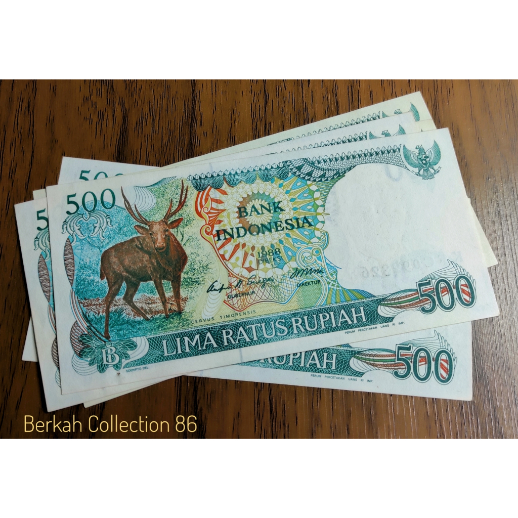 500 Rupiah Kijang / 500 Rupiah Rusa 1988 Bagus Asli