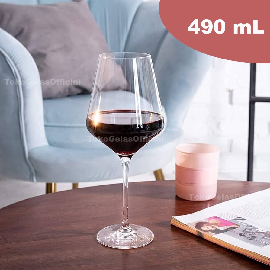 Nadir Gelas Red Wine Kaki 490 ml - Gelas Kaca - Gelas Kaki Champagne - Gelas Wine Brunello - Gelas R