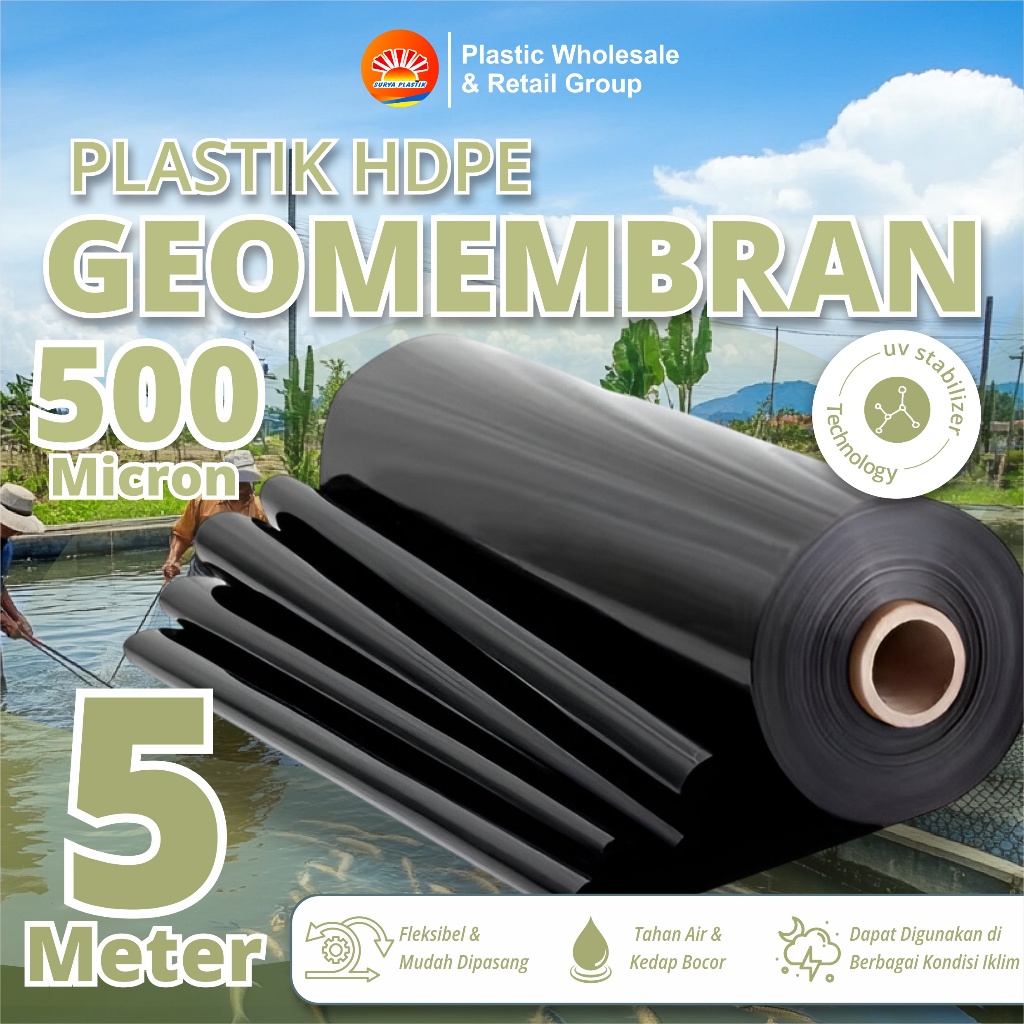 GEOMEMBRAN HDPE TEBAL 500 MICRON LEBAR 5 METER