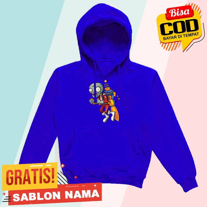 Jaket Hoodie Anak Zombie Rocket / Jaket Sweater Hoodie Anak Laki Laki & Perempuan Custom Nama Zombie
