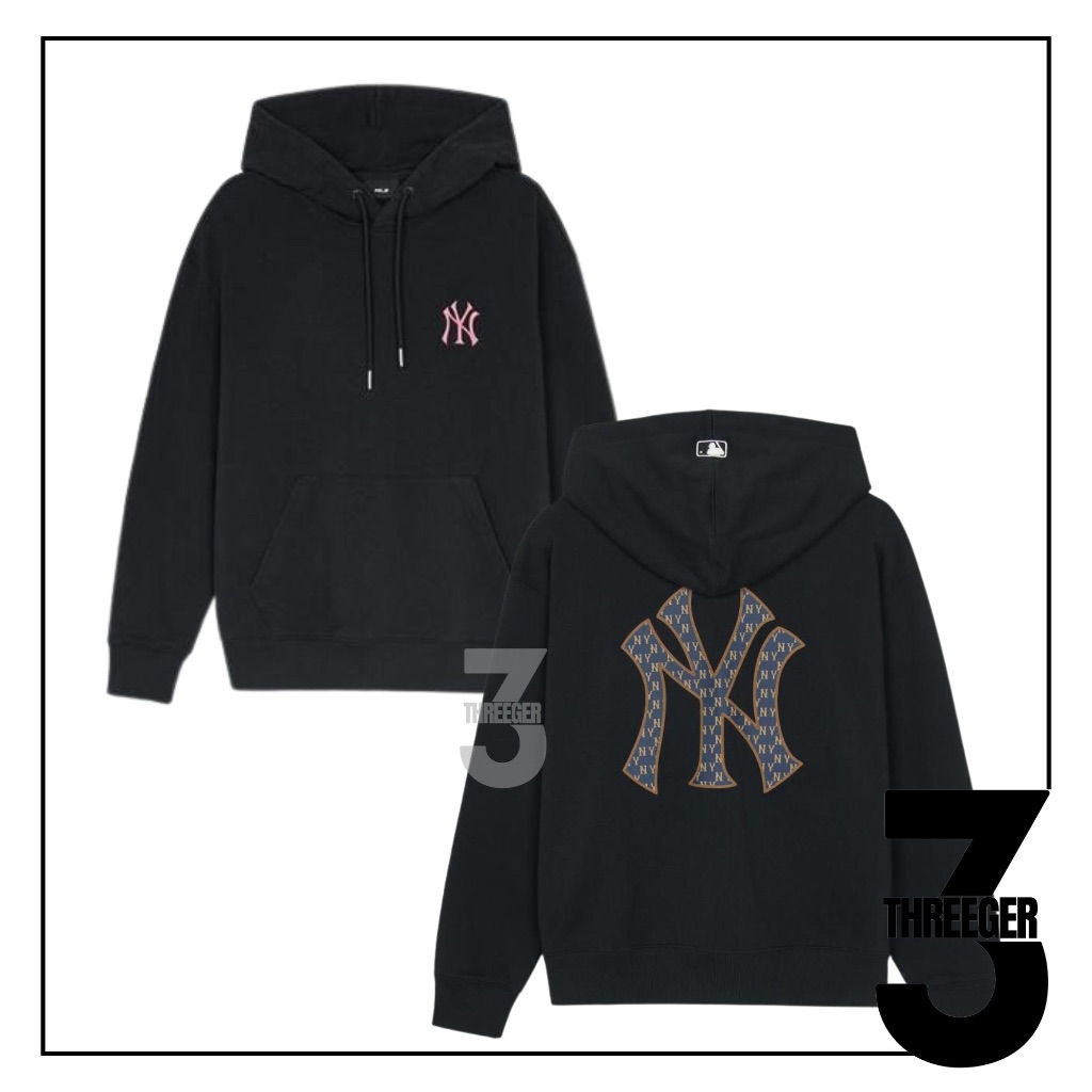 MLB NY Classic Monogram Big Lux Hoodie Black Original