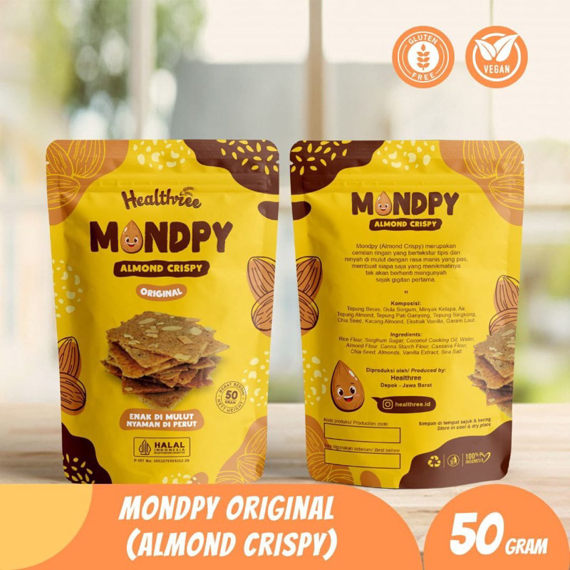 

Mondpy (Almond Crispy) Snack Sehat Vegan Gluten-Free | Original & Chocolate