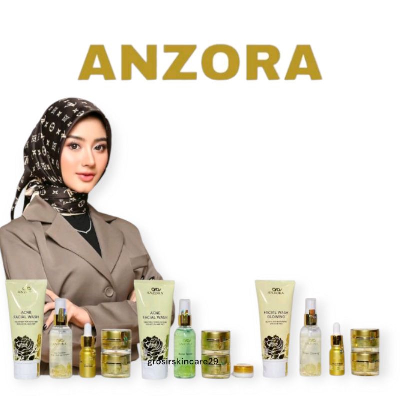 ANZORA SKINCARE ORIGINAL PAKET GLOW PEMUTIH WAJAH ACNE JERAWAT PENGHILANG NODA HITAM FLEK DIWAJAH