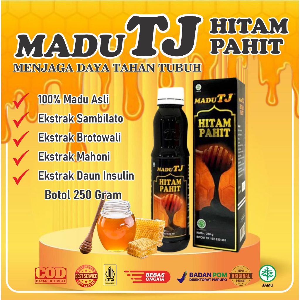 

Madu TJ Hitam Pahit 250 gr Tresno Joyo Vitamin Meningkatkan Daya Tahan Tubuh