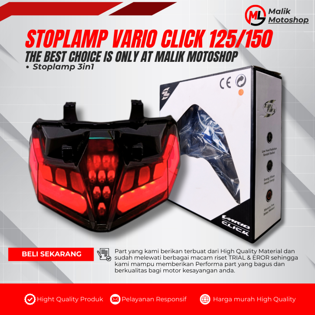 STOPLAMP VARIO 125 150 NEW STOP LAMP RGB 3 IN 1 STOPLAMP X CASE RGB VARIO 125 150 NEW LAMPU VARIO