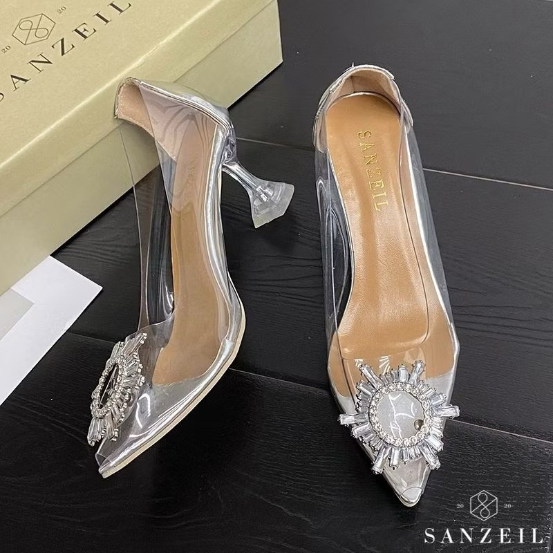sepatu wanita high heels bohemian (heels transparan) 7cm