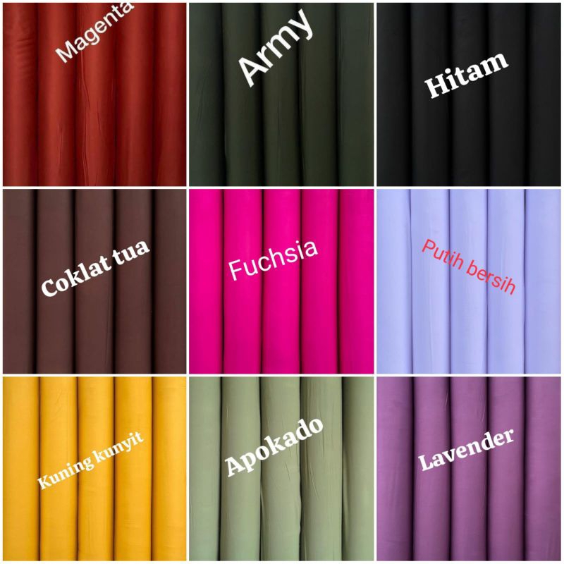 Kain Katun Rayon Twil Polos (Harga Tertera0,5M)