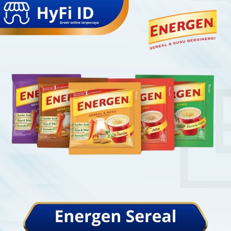 

Susu Sereal ENERGEN All Varian - 1 Renceng isi 10 sachet Minuman Sereal Bergizi cocok untuk pengganti sarapan pagi dengan harga yang terjangkau