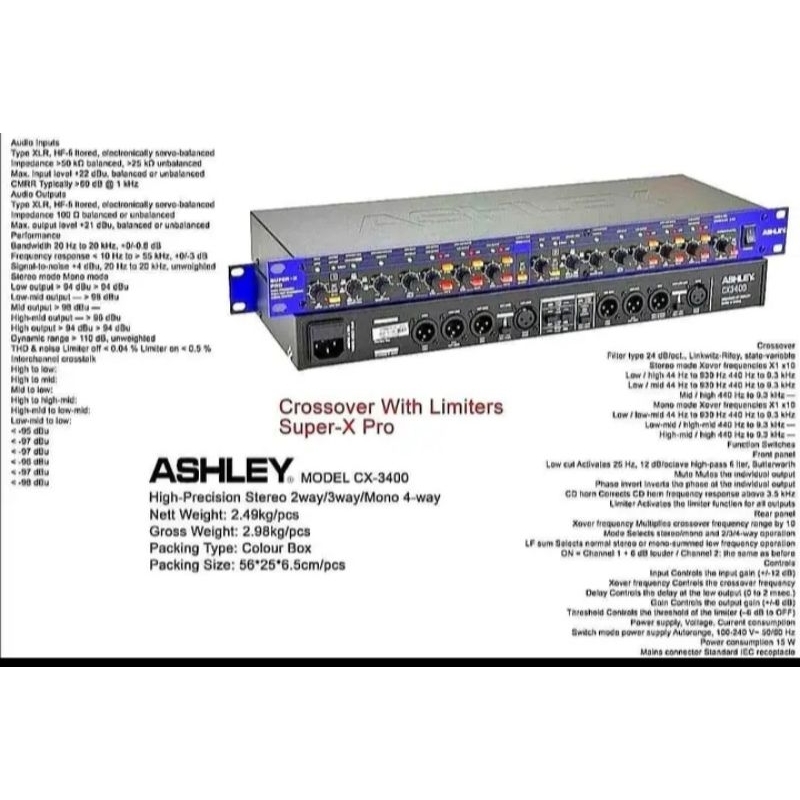 CROSSOVER AKTIF ASHLEY CX3400 + LIMITER ORIGINAL