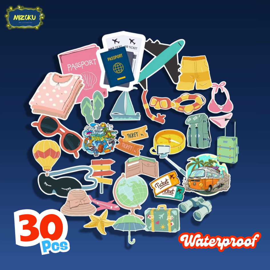 

STICKER PACK ANTI AIR TRAVELING LUCU KREATIF UNTUK SCRAPBOOK | TUMBLER | HP | LAPTOP | KOPER | HELM | MOTOR | WATERPROOF