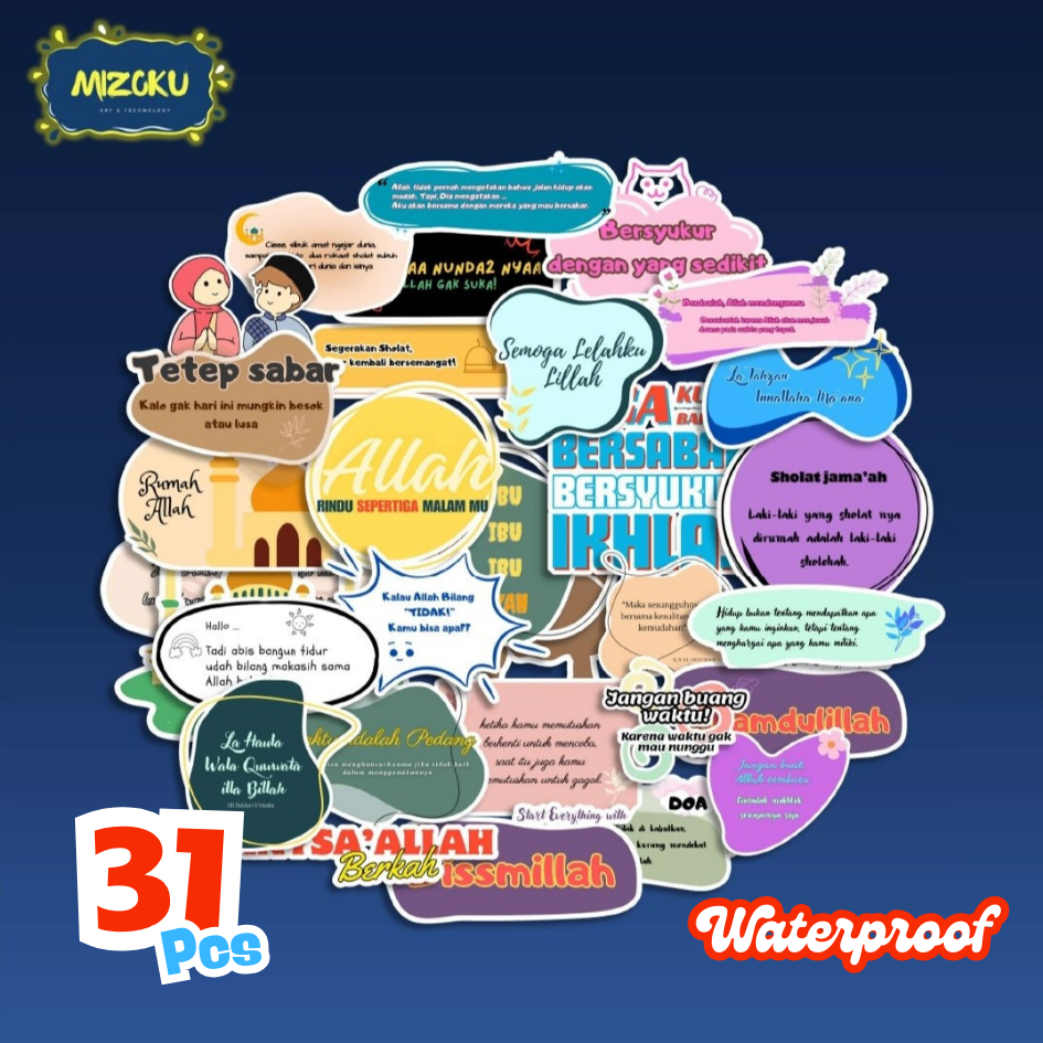 

STICKER PACK ANTI AIR QUOTES KATA ISLAMI UNTUK TUMBLER | HP | LAPTOP | SCRAPBOOK |KOPER | HELM | MOTOR | WATERPROOF