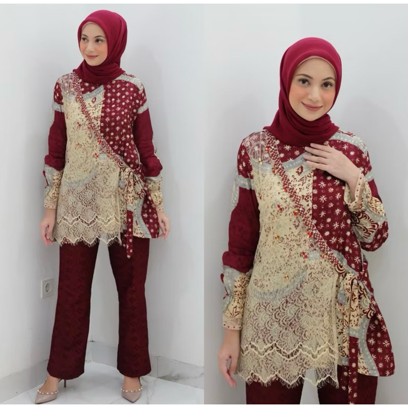 Allysa Blouse Batik by SARAH THE LABEL (preloved)