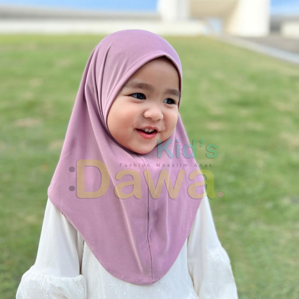 DAWA KID'S - Jilbab Bergo Malay Anak Non Pet Jersey Premium
