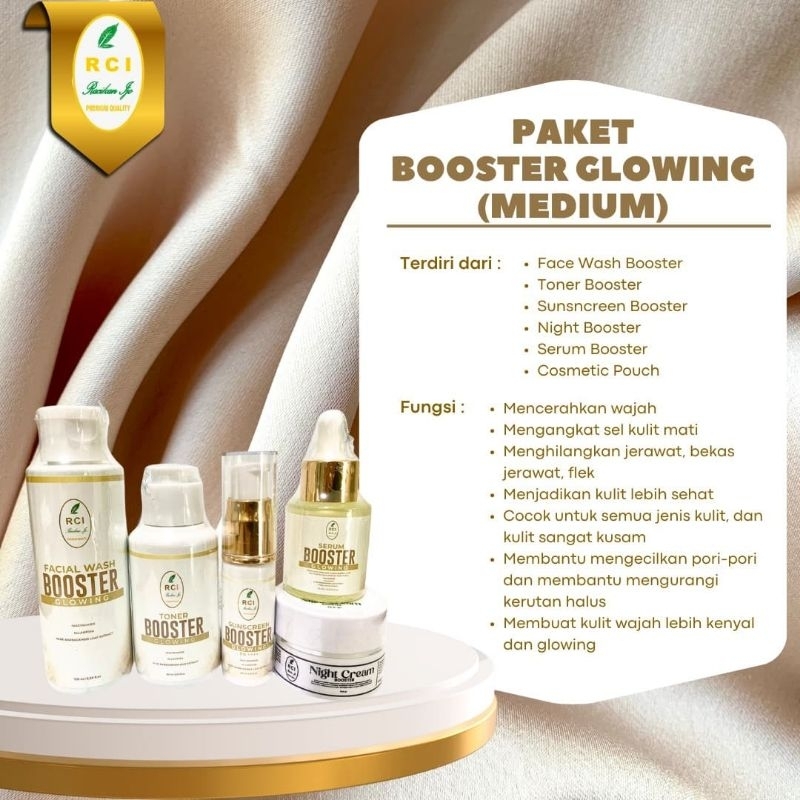 RCI SKINCARE PAKET MEDIUM BOOSTER GLOWING Cream Pencerah Wajah & Bikin Kenyal