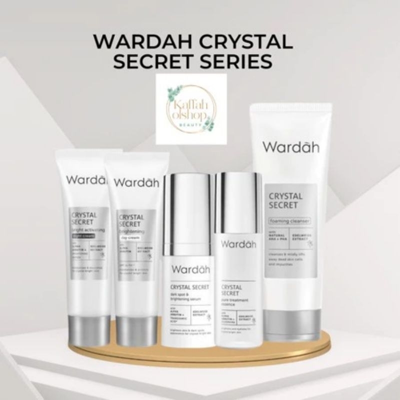 Wardah Paket Crystal Secret 5pcs ( sabun wajah, day cream, night cream, essence)
