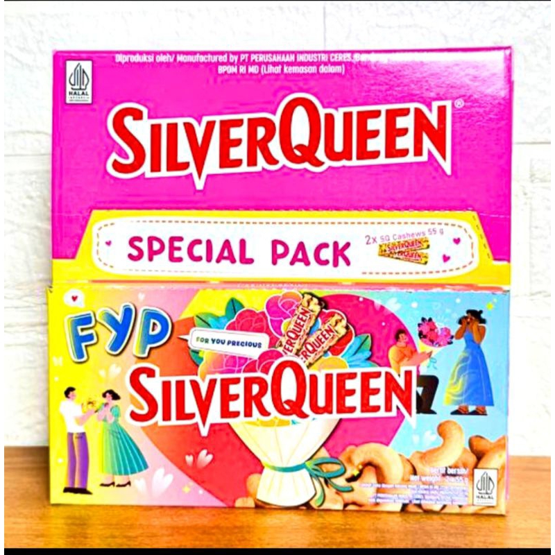 

Silverqueen edisi Valentine 55Gr x 2 PC (1 pack isi 2 PC)