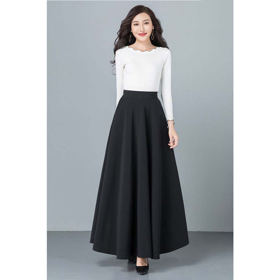 ROK JODA PAYUNG SCUBA JUMBO / ROK WANITA MAYUNG / ROK SCUBA PANJANG