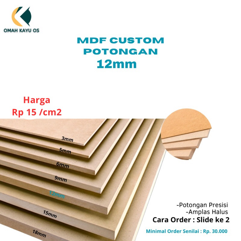 Mdf Board Mdf Coklat Papan Mdf Potongan Custom tebal 12mm