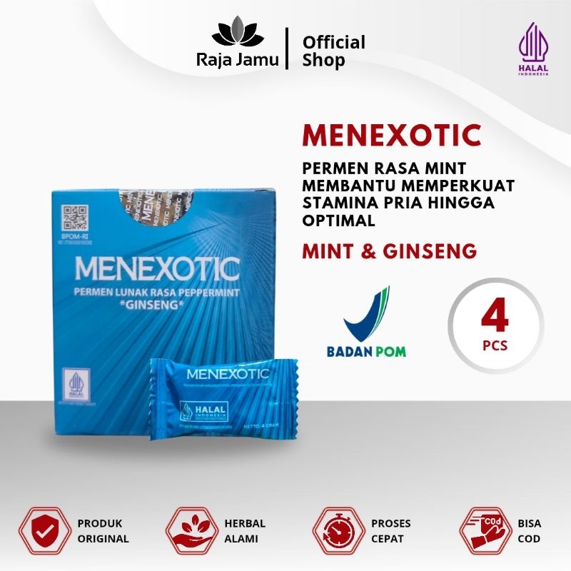 Permen Pria MenExotic Candy Isi 4 Pcs Rasa Peppermint Panax Ginseng | Permen Stamina Pria Perkasa | 