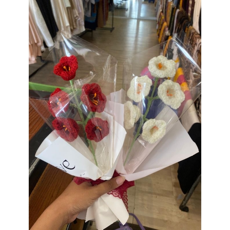 CROCHET FLOWER BOUQET LILY OF THE VALLEY || HANDMADE || BUNGA RAJUT