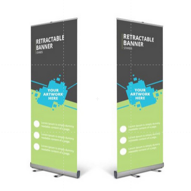 Cetak Roll Up ukuran 80x200  cm  Banner Bahan Albatros Doft Size Satu Set Dengan Rangka