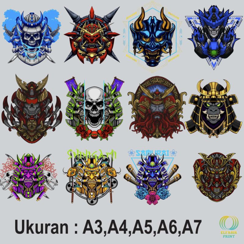 

Dtf Stiker Sablon Setrika Gambar Mecha Samurai 12 Ukuran A3 A4 A5 A6 A7 Tinggal Tempel Atau Press