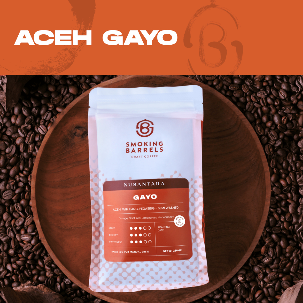 

Biji Kopi Arabika Aceh Gayo Semi Washed 200gr - Smoking Barrels Craft Coffee Nusantara Series Coffee Bean Manual Brew Espresso