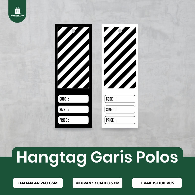 

[50pcs] Hang Tag Baju Murah / Hangtag garis / Hangtag Polos Label Baju Untuk Merek Pakaian