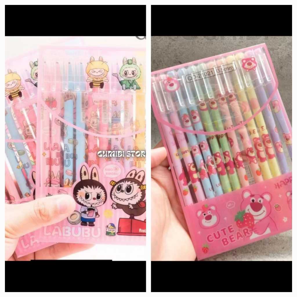 

[1 Lusin/ 12 Pcs] Pulpen Bolpen Pena Hapus Erasable Pen Labubu 1382 Lotso 1362