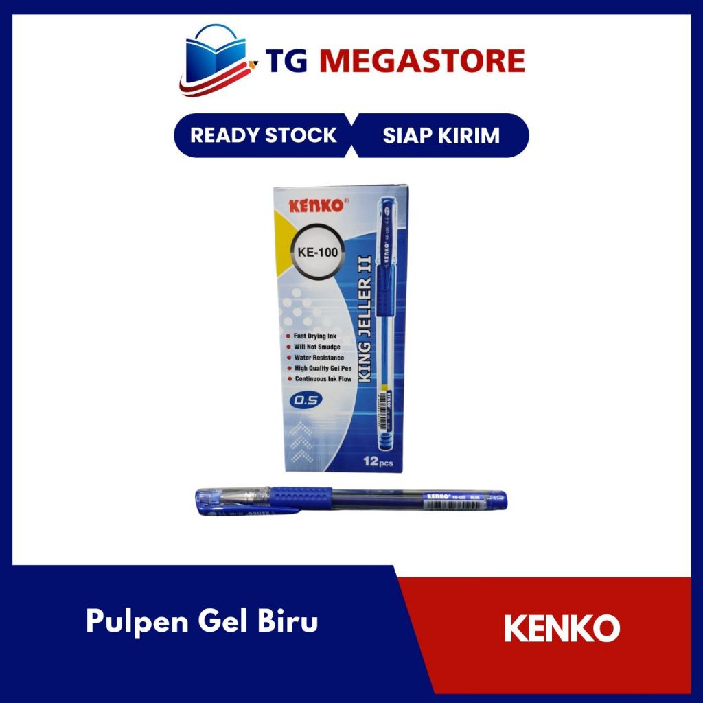 

Pulpen Gel Kenko Warna Biru( KE-100 )