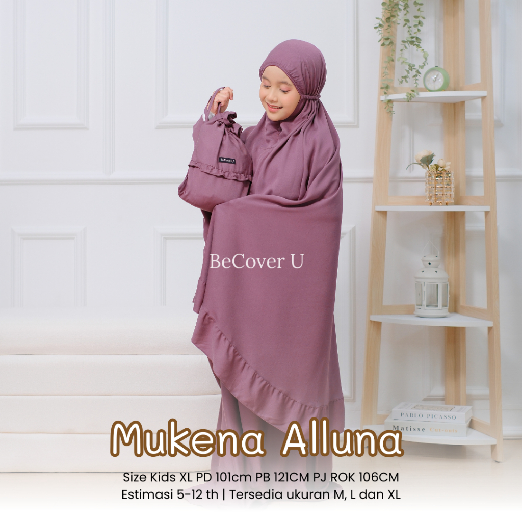 Alluna - Mukena Anak Rayon Mukena Anak Polos  3 - 12 Tahun By Becover U