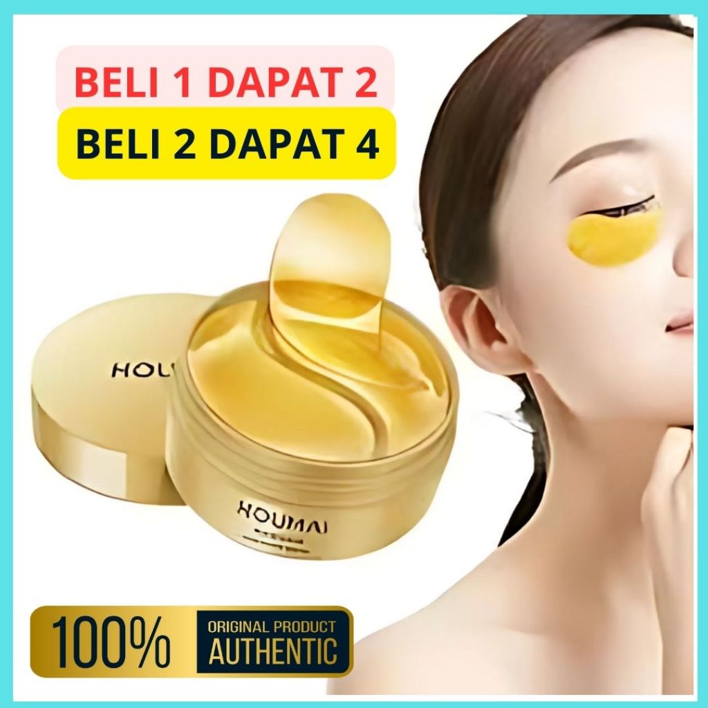 Masker Mata Panda / HOUMAI gold Eye Mask / Masker Mata Menghilangkan Kantong Mata Panda Mencerahkan