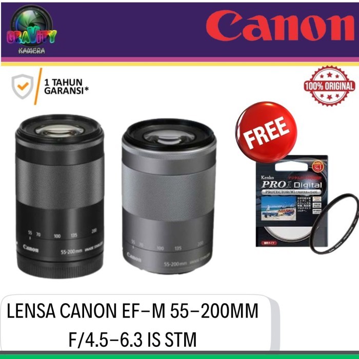 LENSA CANON EF M 55 200MM / LENSA CANON EF M 55 200MM / LENSA CANON EF M 55 200MM