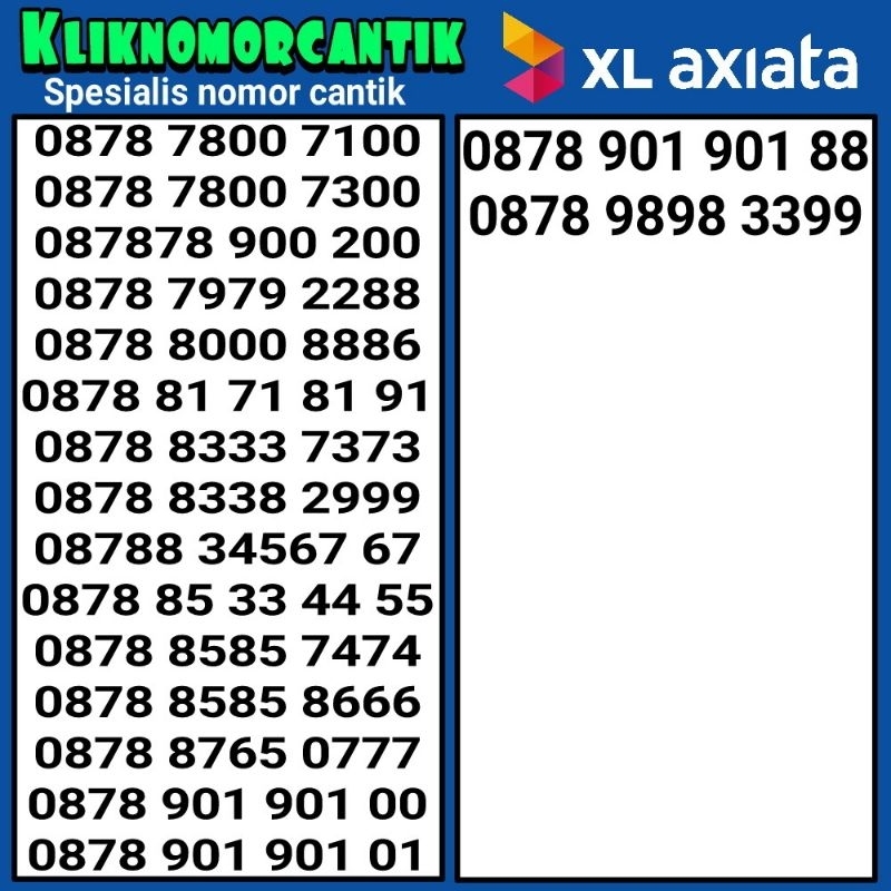 nomor cantik XL Axiata 4G&5G kartu perdana XL Axiata B6