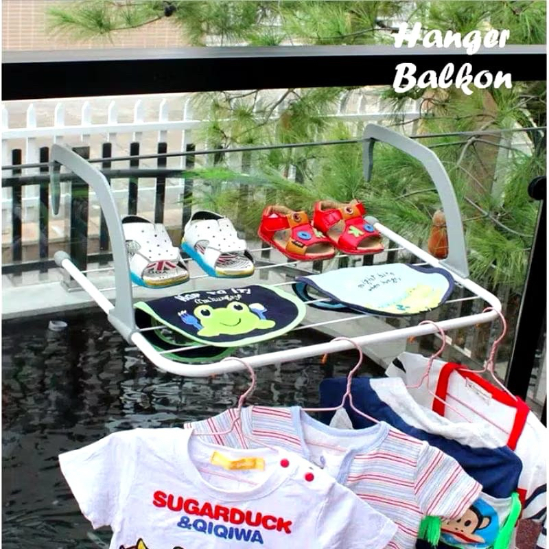 Hanger Balkon/ Gantungan Balkon/ Rak Balkon Jemuran Serbaguna Simple