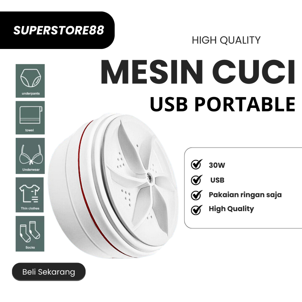 Mesin Cuci Baju Mini Portable USB Mesin Pencuci Pembersih Pakaian