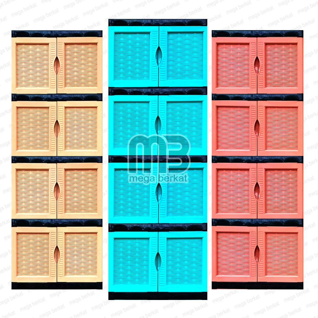 INSTANT Lemari plastik 3 4 susun tingkat rak pakaian baju kabinet mini excel portable serbaguna PMM