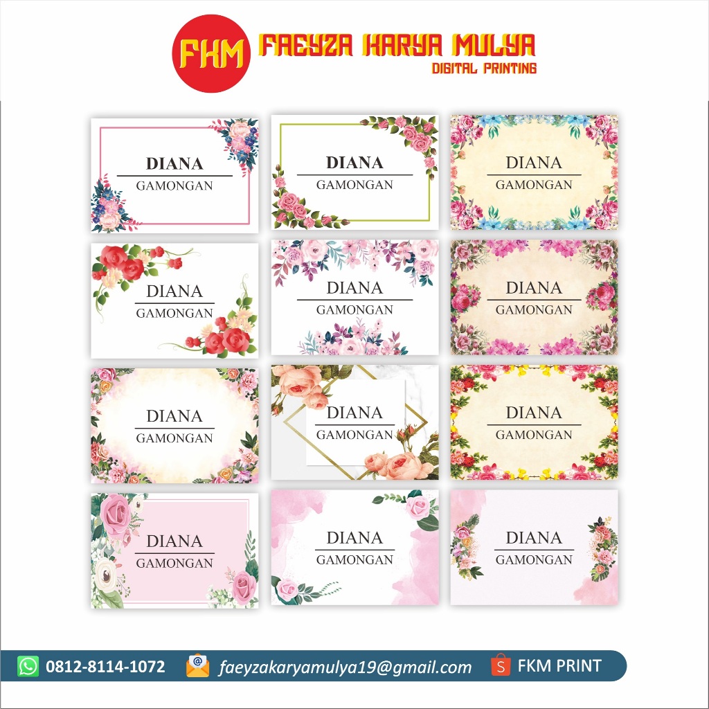 

Kartu Nama Kondangan / Buwoh / Tonjokan Laminating 2 Sisi