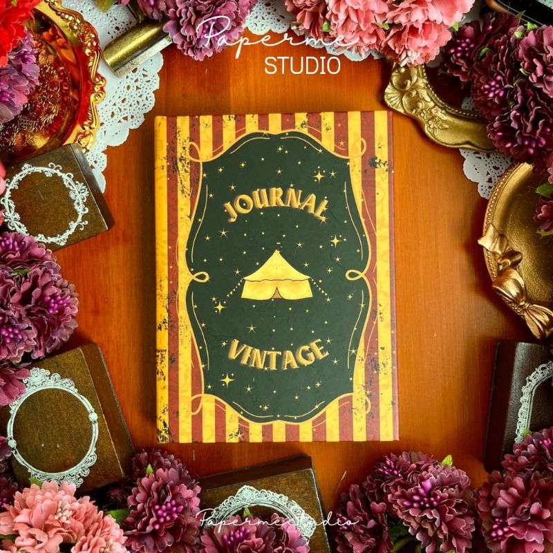 BOOK - buku journal aesthetic vintage circus retro fantasy buku diary kado gift  by Papermestudio