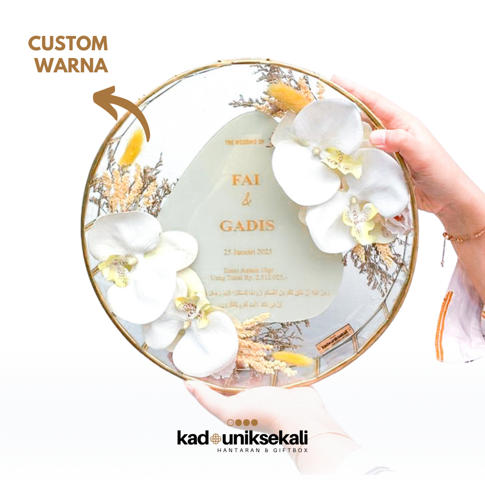 MAHAR BOTANIQUE 30X30 MAHAR TERARIUM MAHAR PERNIKAHAN WEDDING FULL GLASS - Artificial