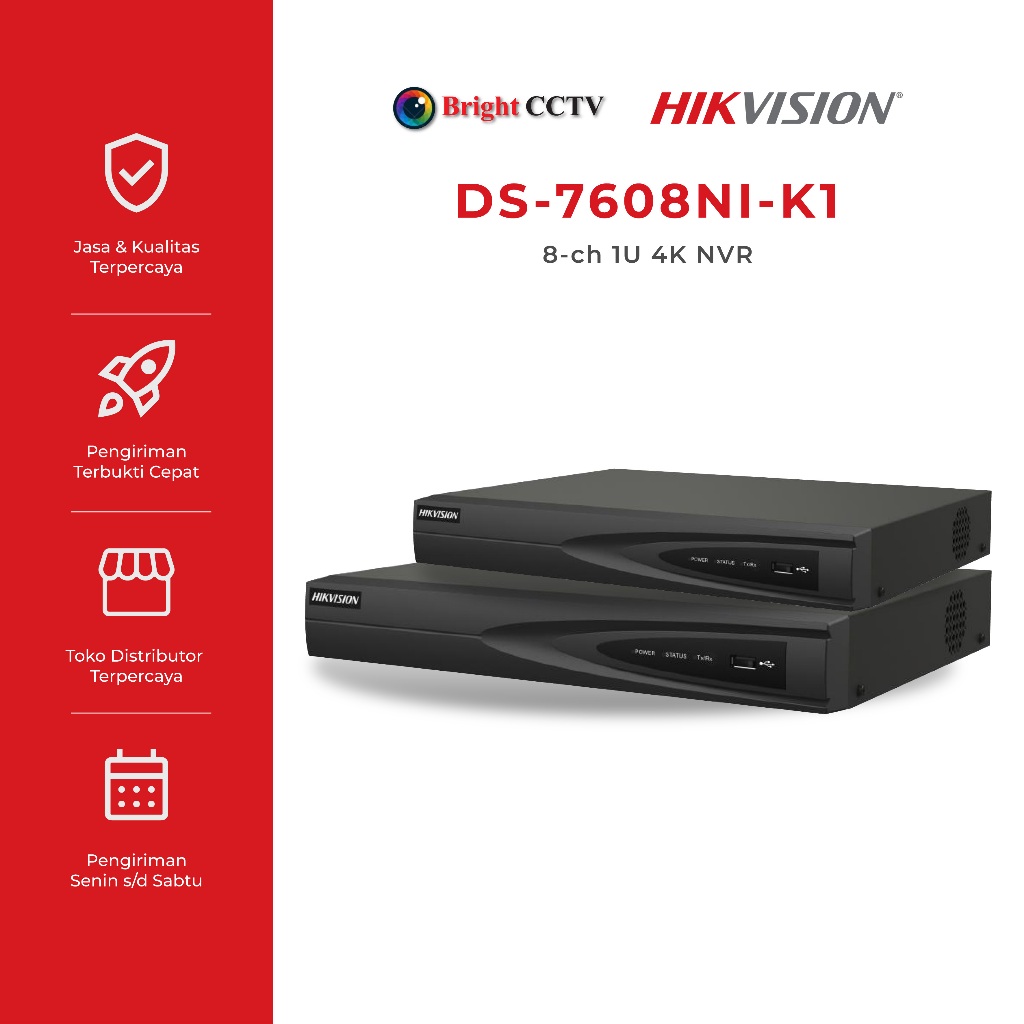 NVR Hikvision 8 Channel DS-7608NI-K1