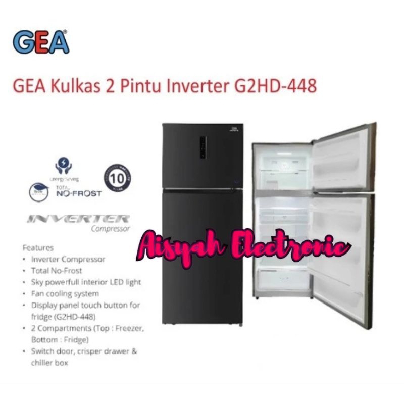 KULKAS GEA 2 PINTU G2HD-448 GARANSI RESMI