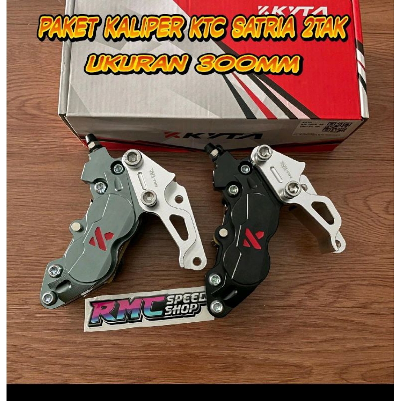 Paket Kaliper Ktc kytaco 4p axial satria 2tak ukuran disc 300mm / Kaliper ktc satria hiu satria lumb