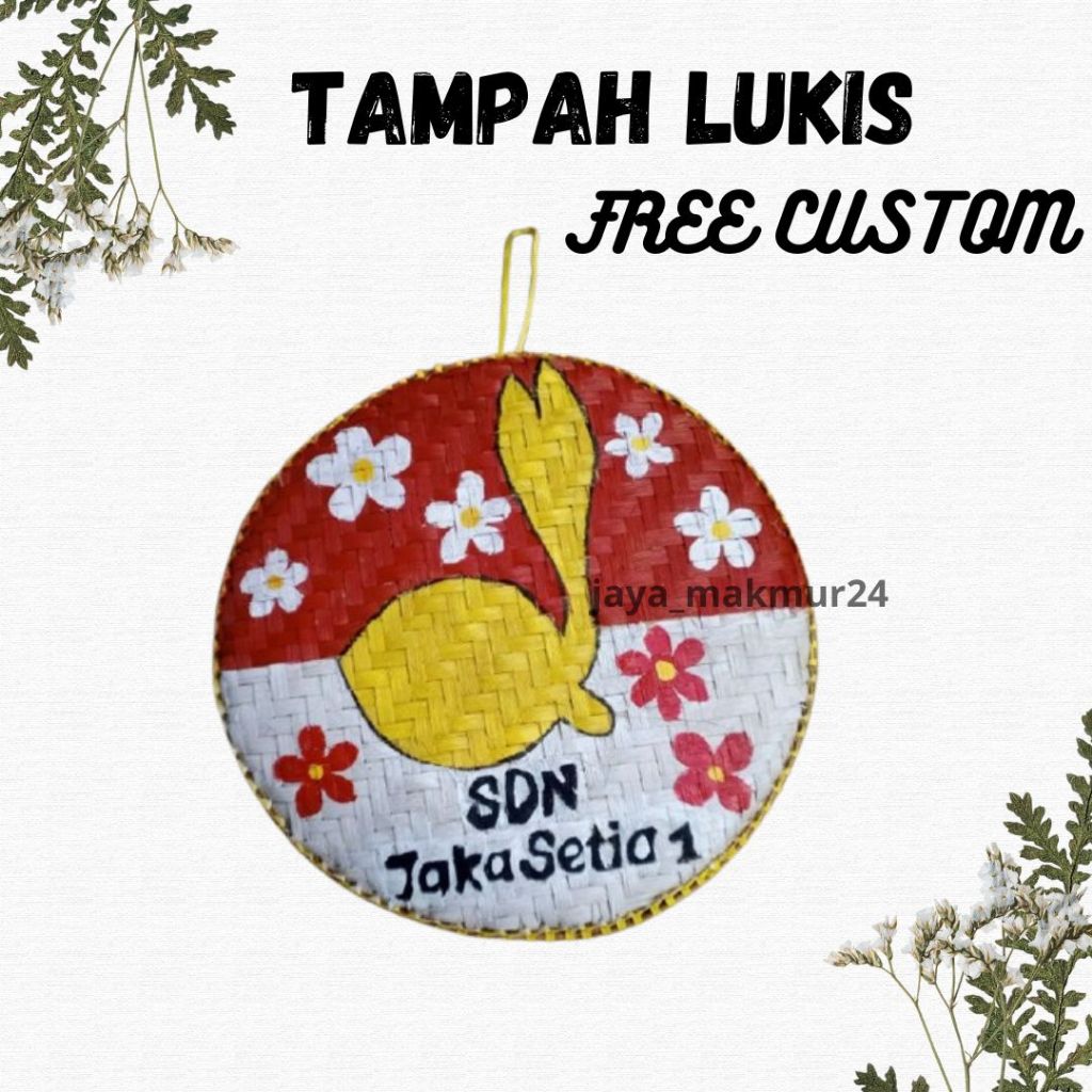 

tampah lukis tunas kelapa free custom tulisan / tampah lukis dekorasi