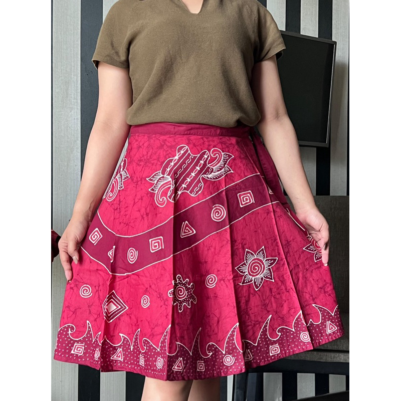 Rok lilit pendek batik tulis etnik remetan
