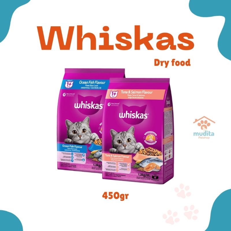 WHISKAS DRY FOOD MAKANAN KUCING 450 GRAM
