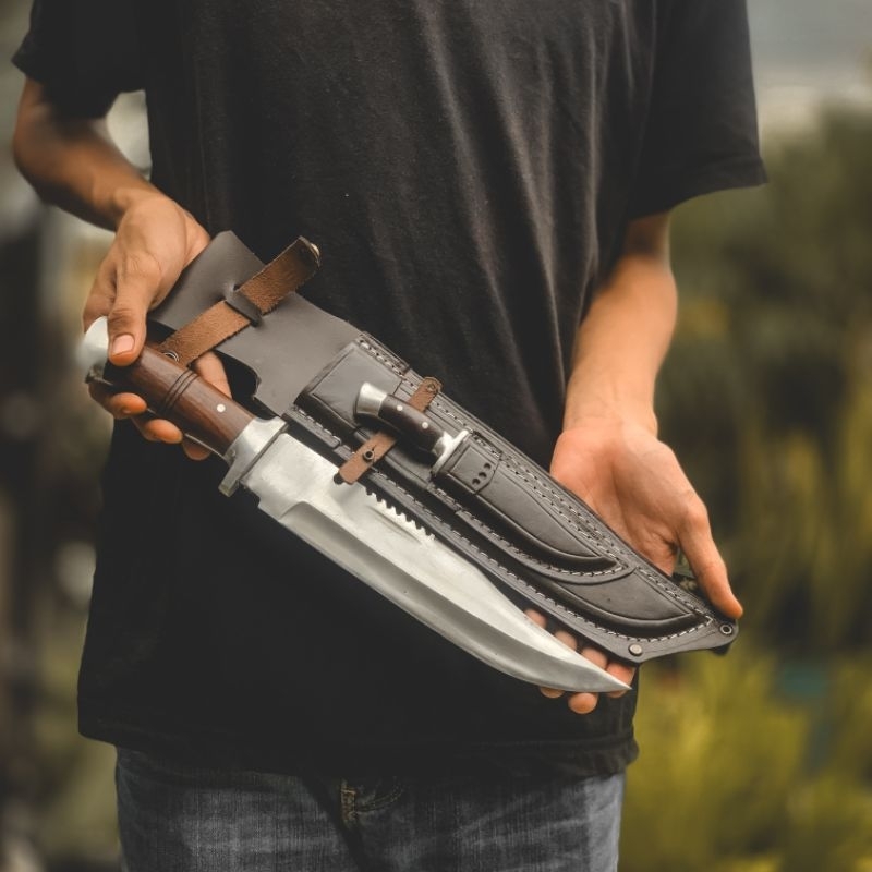 pisau rambo jumbo set an4k cocok untuk survival camping dan adventure